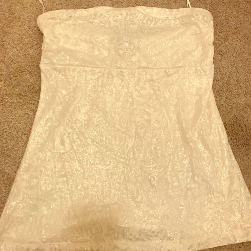 White strapless top